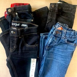 4 pairs 4t & 4reg jeans. Skinny and relaxed fit.